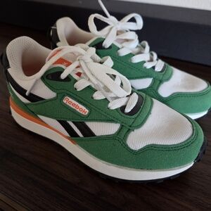 Reebok Kids White and Green Sneakers